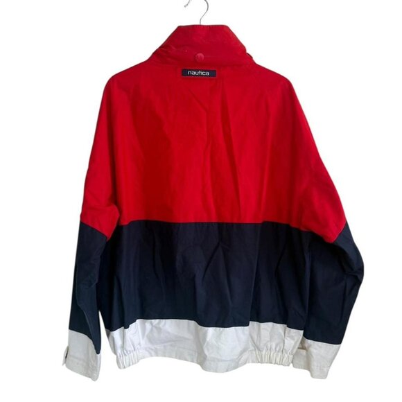 NAUTICA RED BLUE WINDBREAKER JACKET OUTDOOR WOMENS SIZE LARGE - Picture 6 of 8